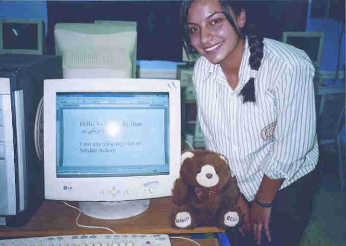 Barnaby Bear and computer