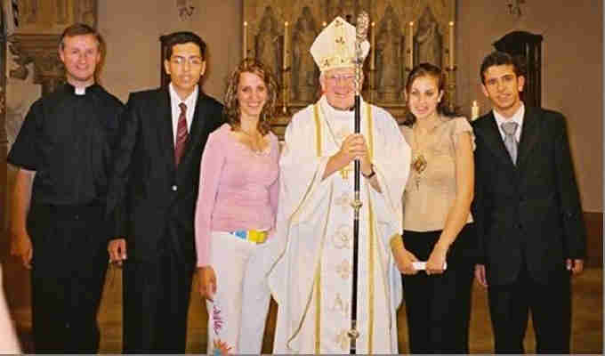 Jordanian visitors with the Bishop after Confirmation