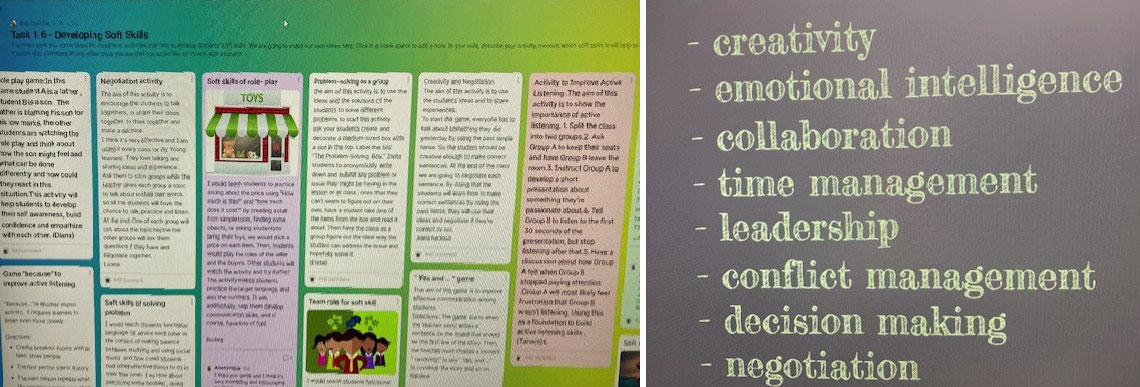 An example of the Padlet format